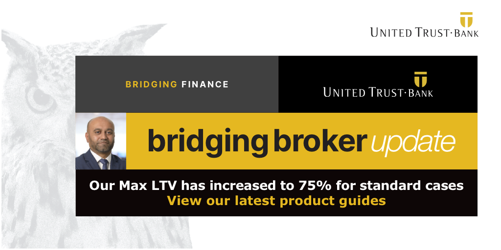 UTB Increases Maximum Bridging Loan LTV to 75%